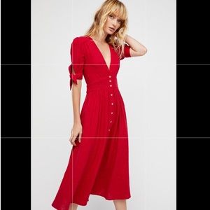 NWT Free People Love of my love dress. Red sz L